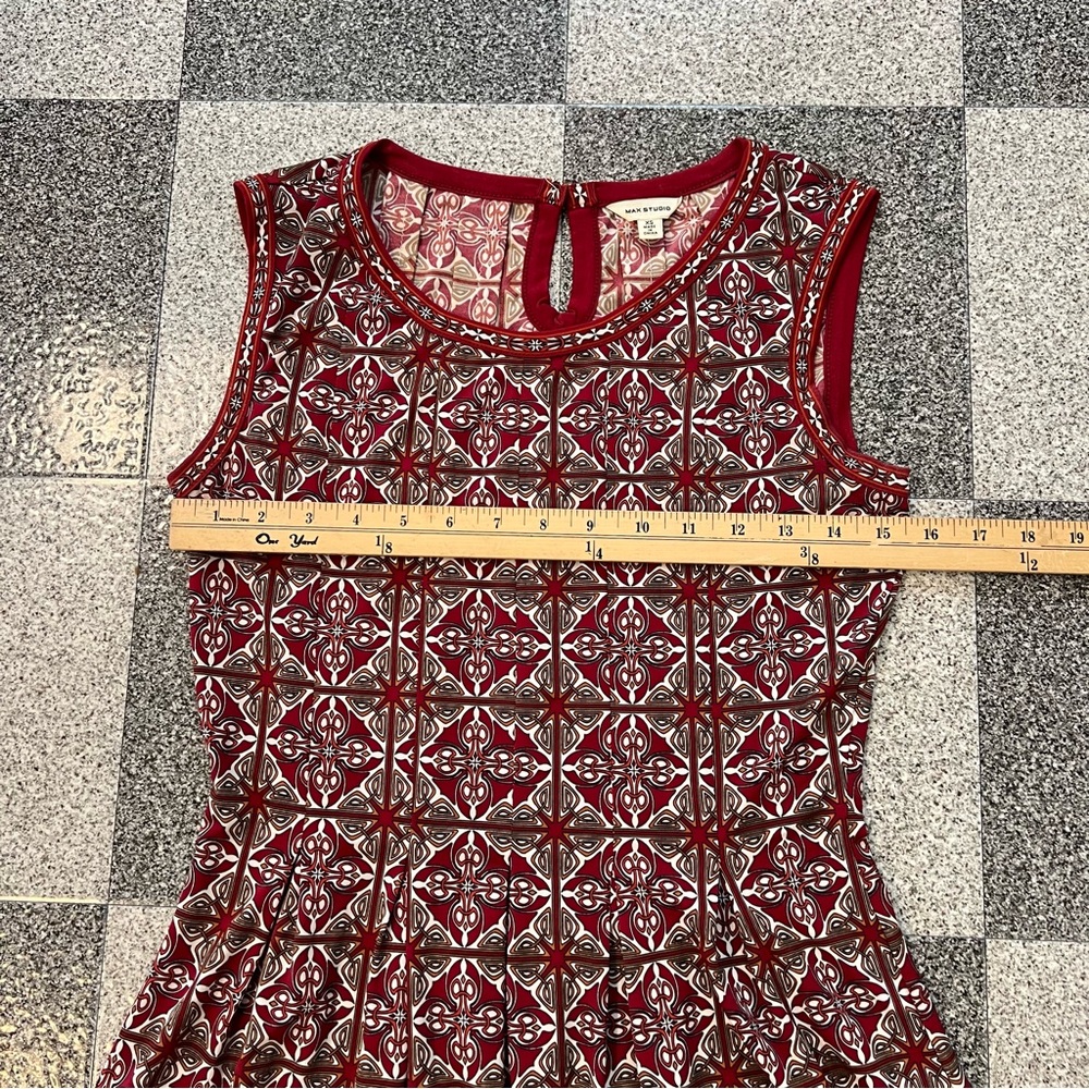 Max Studio Rose-Red Sleeveless Fit-and-Flare Dress, Size XS - Picture 4 of 7